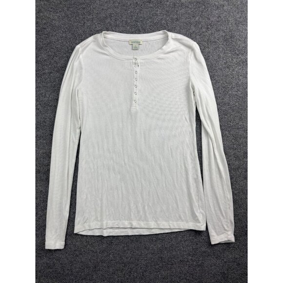 Sundance Shirt Women's Small White Long Sleeve 1/4 Snap Thermal Modal - Picture 1 of 6